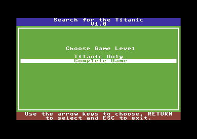 Search For The Titanic screenshot 4 for Commodore 64